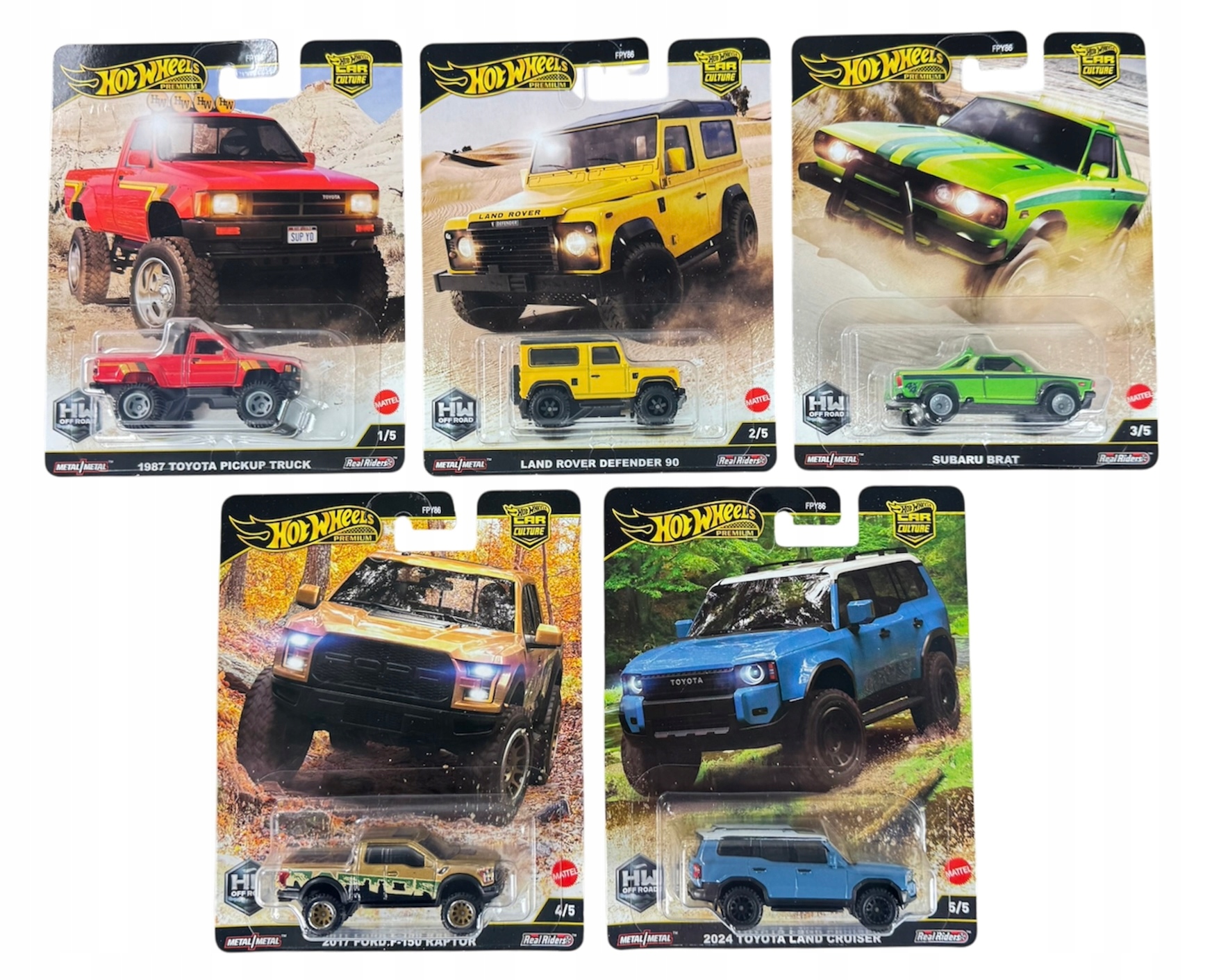 Hot Wheels Premium Hw Off Road Zestaw 5szt FPY86 95BH Nowy Zestaw Metalowy