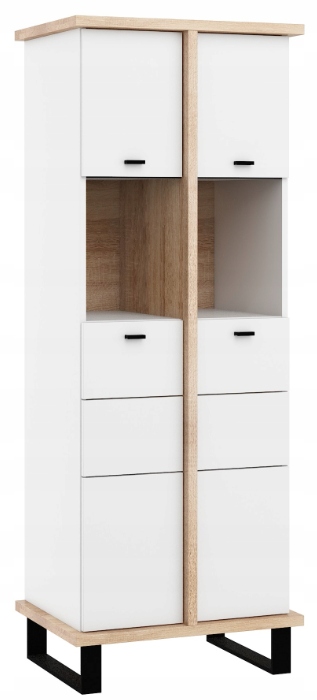 Regálová skříň Cross CRO-17 dub sonoma bílý mat