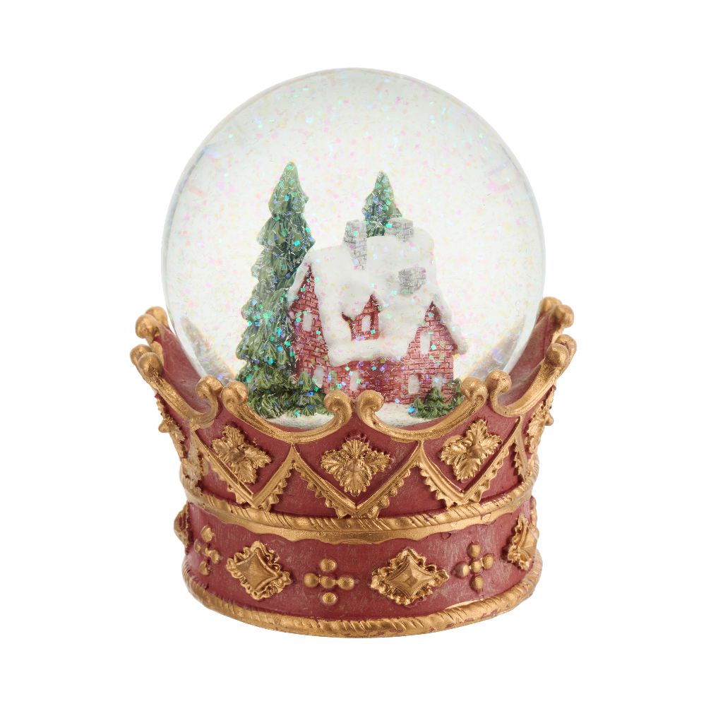 Villa Italia Skleněná vánoční koule s hracím strojkem, výška 14 cm Holy Time