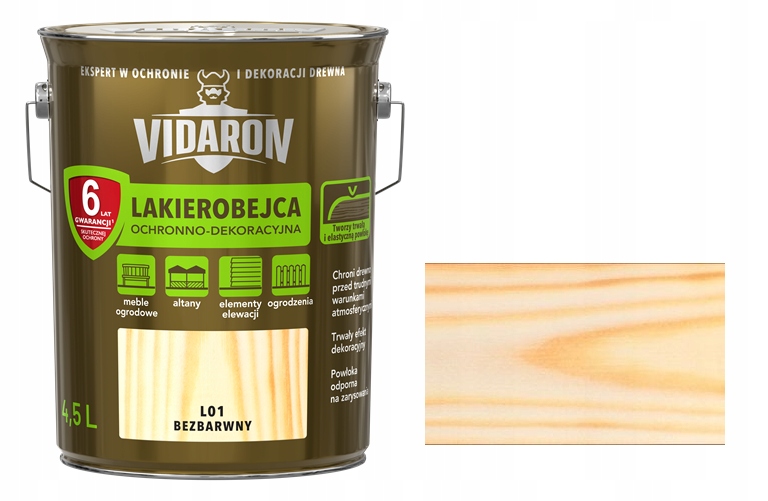 

Vidaron Lakierobejca Do Drewna L01 Bezbarwny 4,5L