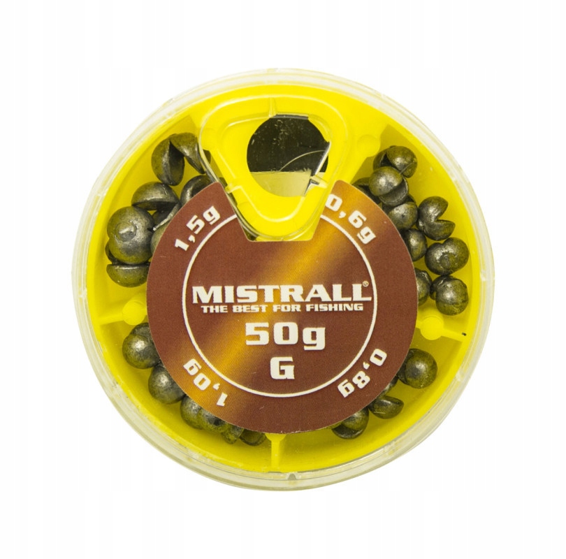 Zestaw Śrucin Wędkarskich Śrut 50g Gruby 100% Ołów Mistrall 0,60g 0,80g