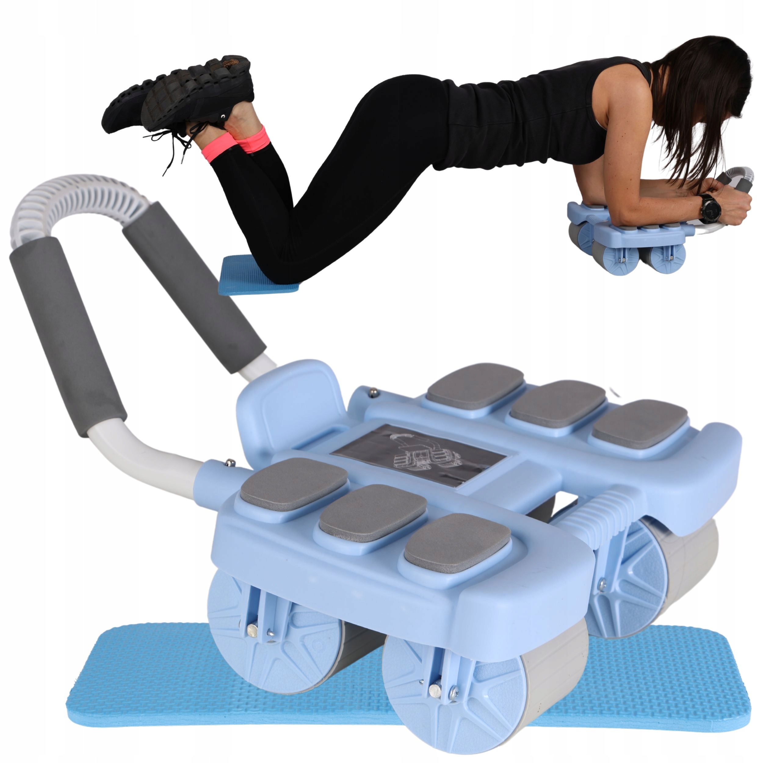 Ab roller pro cvičení břišních svalů wheel kolečko s odrazem podložka