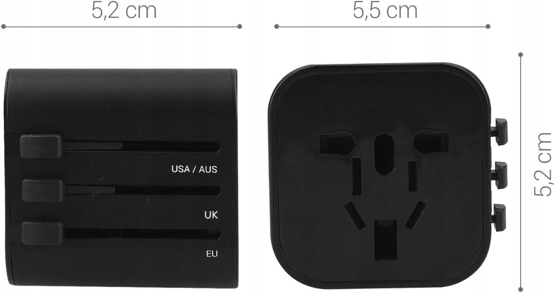 ADAPTER PODRÓŻNY PRZEJŚCIOWKA MIĘDZYNARODOWA EU US AUS UK GNIAZDKO Model 23020