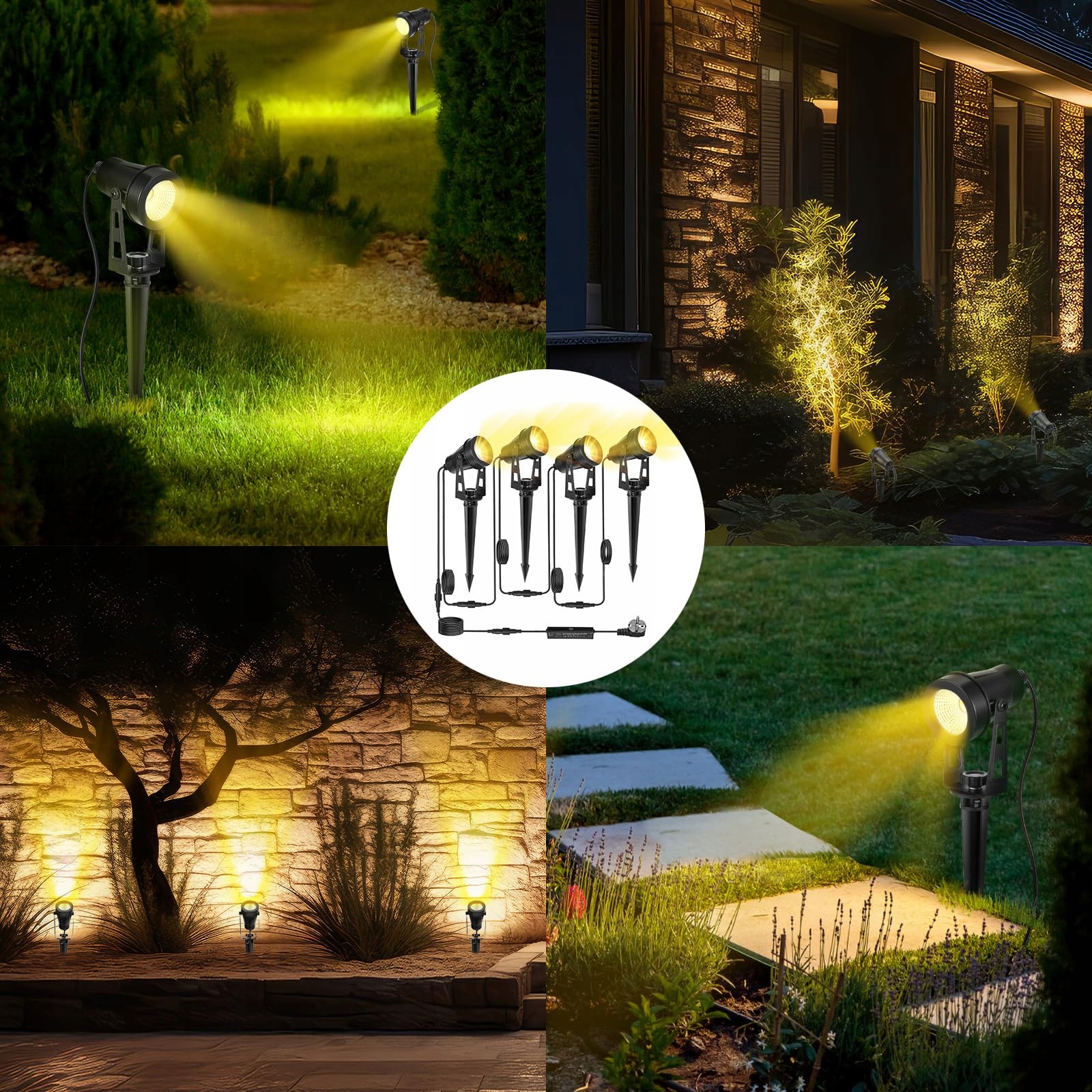 HUAEU Oświetlenie Ogrodowe 14m LED 12V IP65 Ciepłe Białe 3000K — miniatura 3