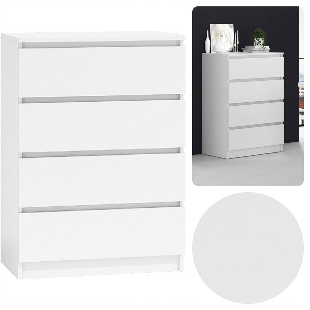

Komoda Szafka 4 Szuflady M4 Regał Biała 70x97x40