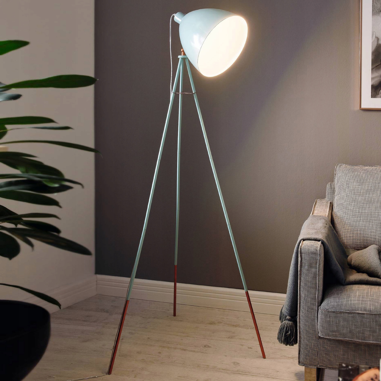 Podlahová lampa Štýlová Eglo Dundee E27 60 W modrá