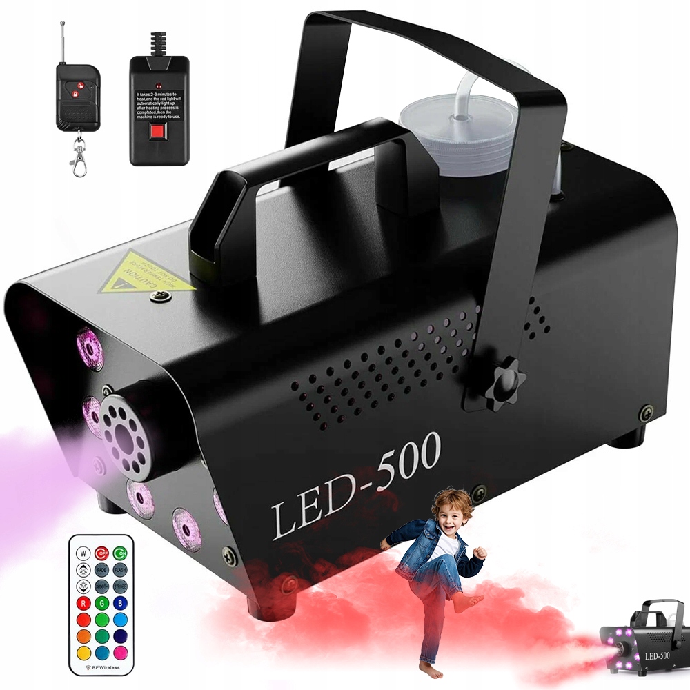 Výrobník Kouře, Mlha 500 W S Rgb Osvětlením, 12 Barev, 300 ML