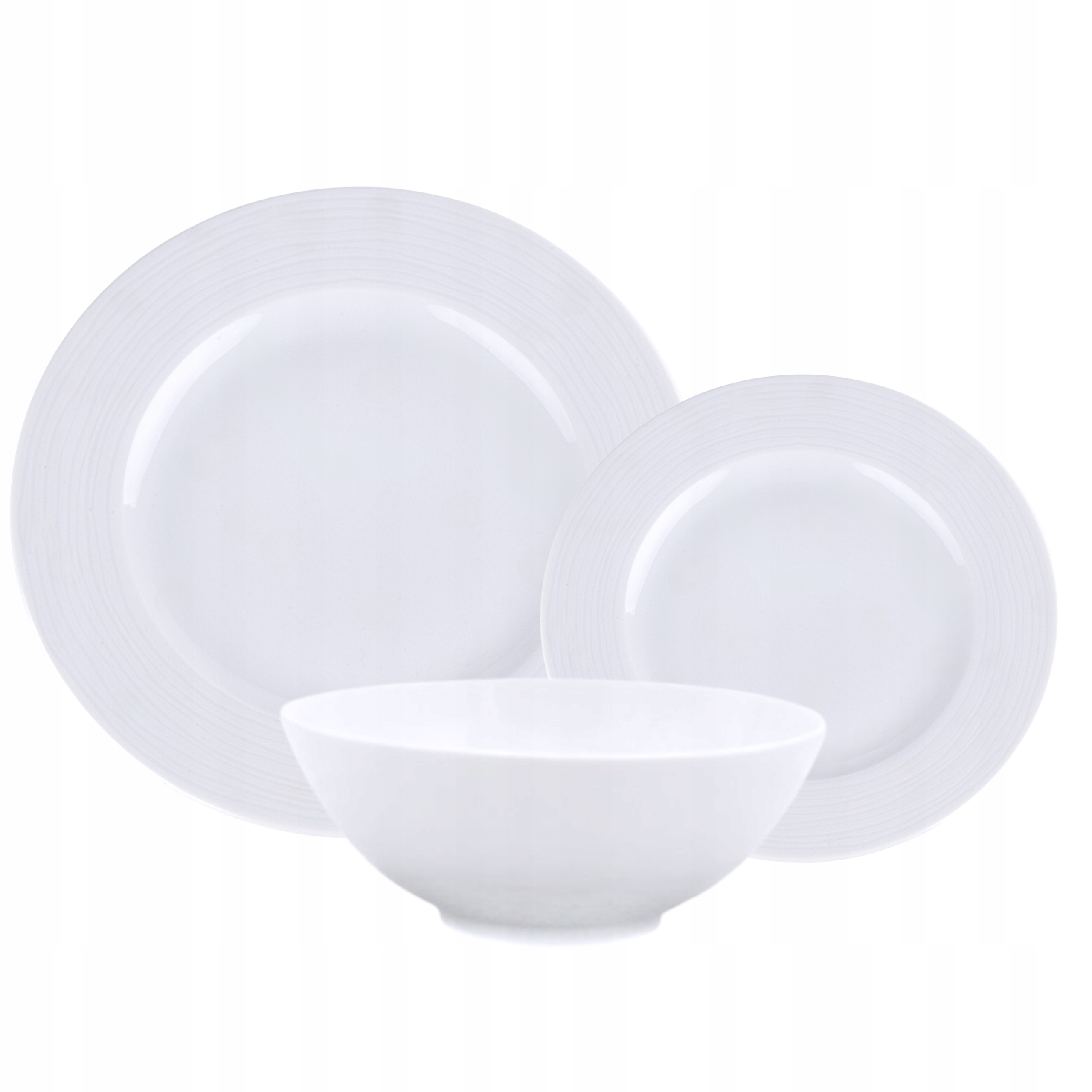 SERWIS OBIADOWY PORCELANOWY 18EL 6OSÓB KOMPLET ZESTAW TALERZY BIAŁY FALA