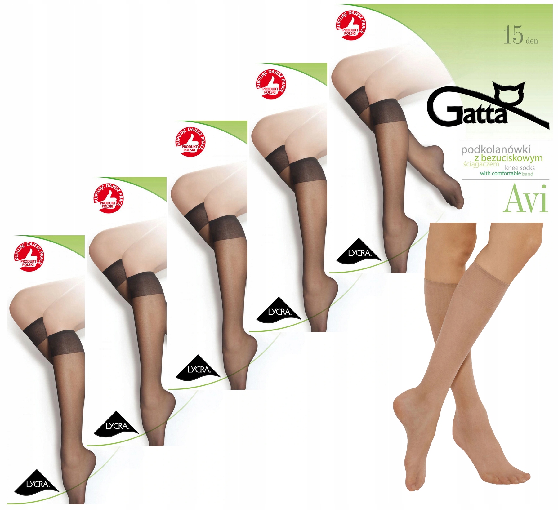 

5 X Gatta Podkolanówki Avi 15DEN Golden 2PARY