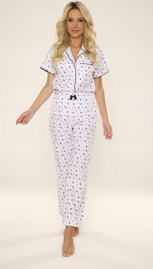 De Lafense Dámské Rozepínací Pyžamo Shelby 802 Květinový Vzor XL/42