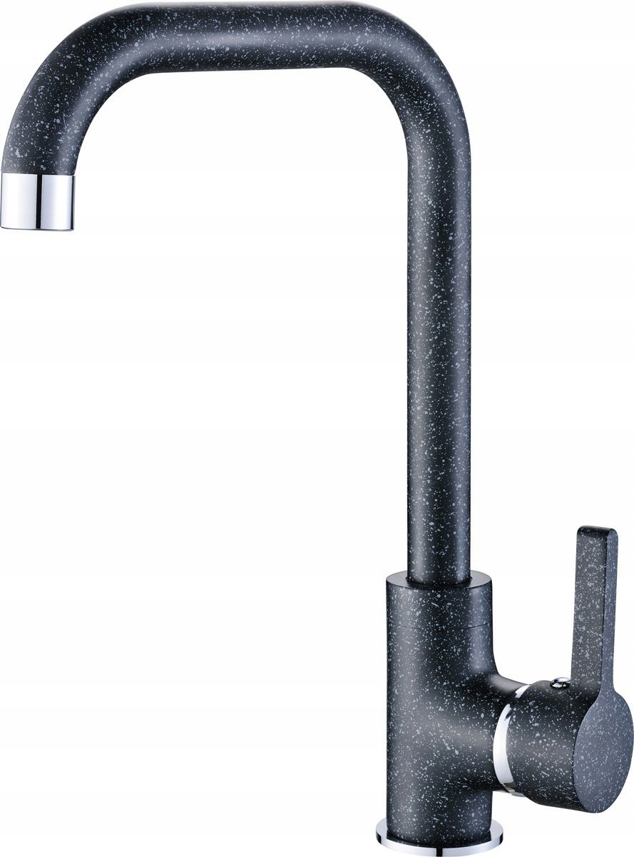 Stojánková baterie Laveo Lena Bku 765D s pohyblivým výtokem, černý granit