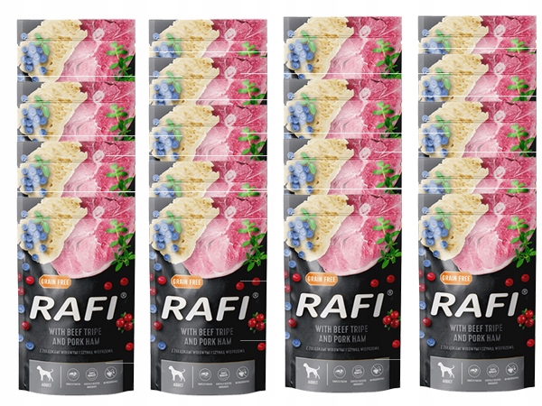 Levně Rafi Krmivo pro psa hovězí žaludky se šunkou 500 g x 20 g