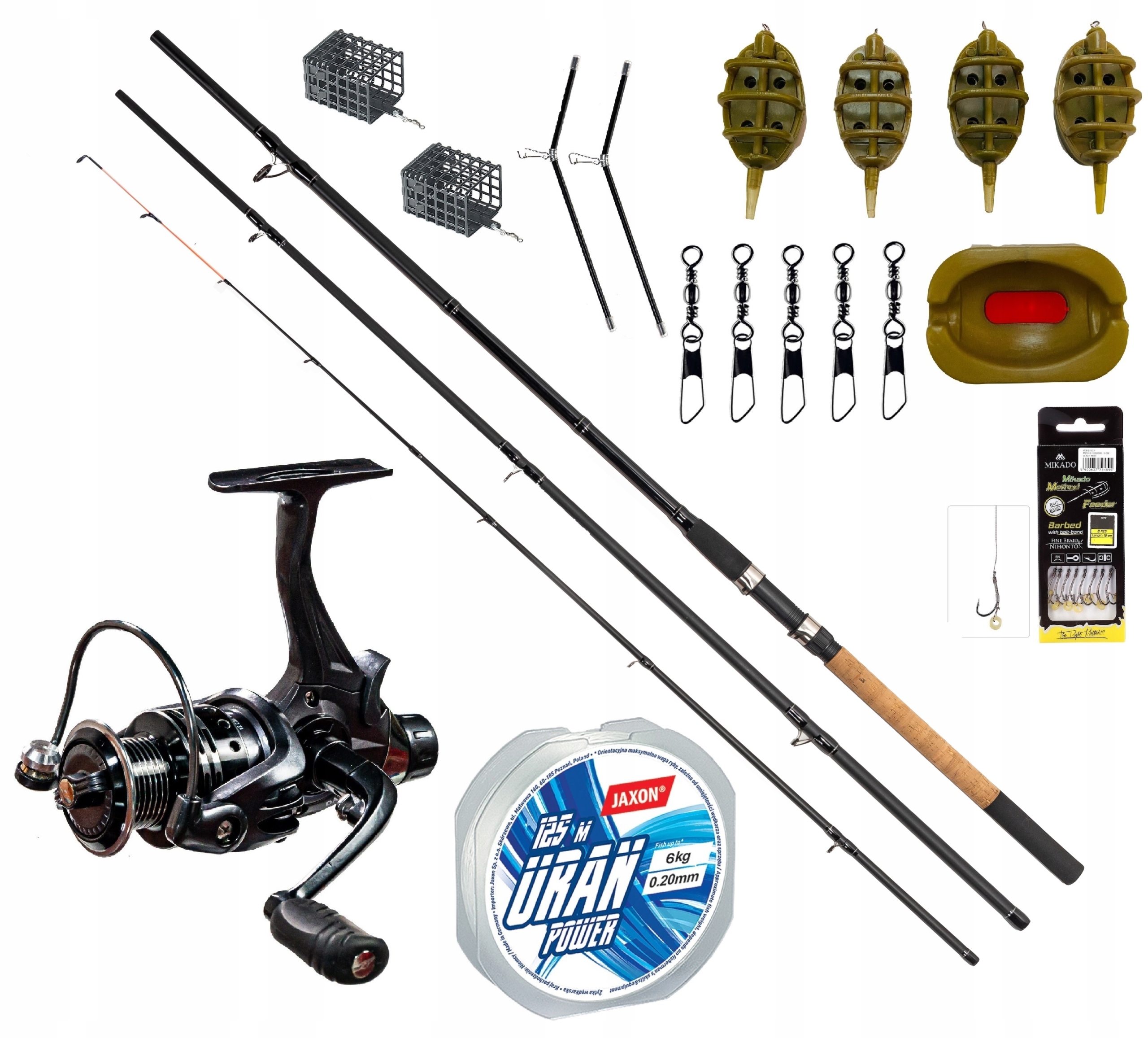 Zestaw Method Feeder Wędka Kołowrotek Żyłka Jaxon