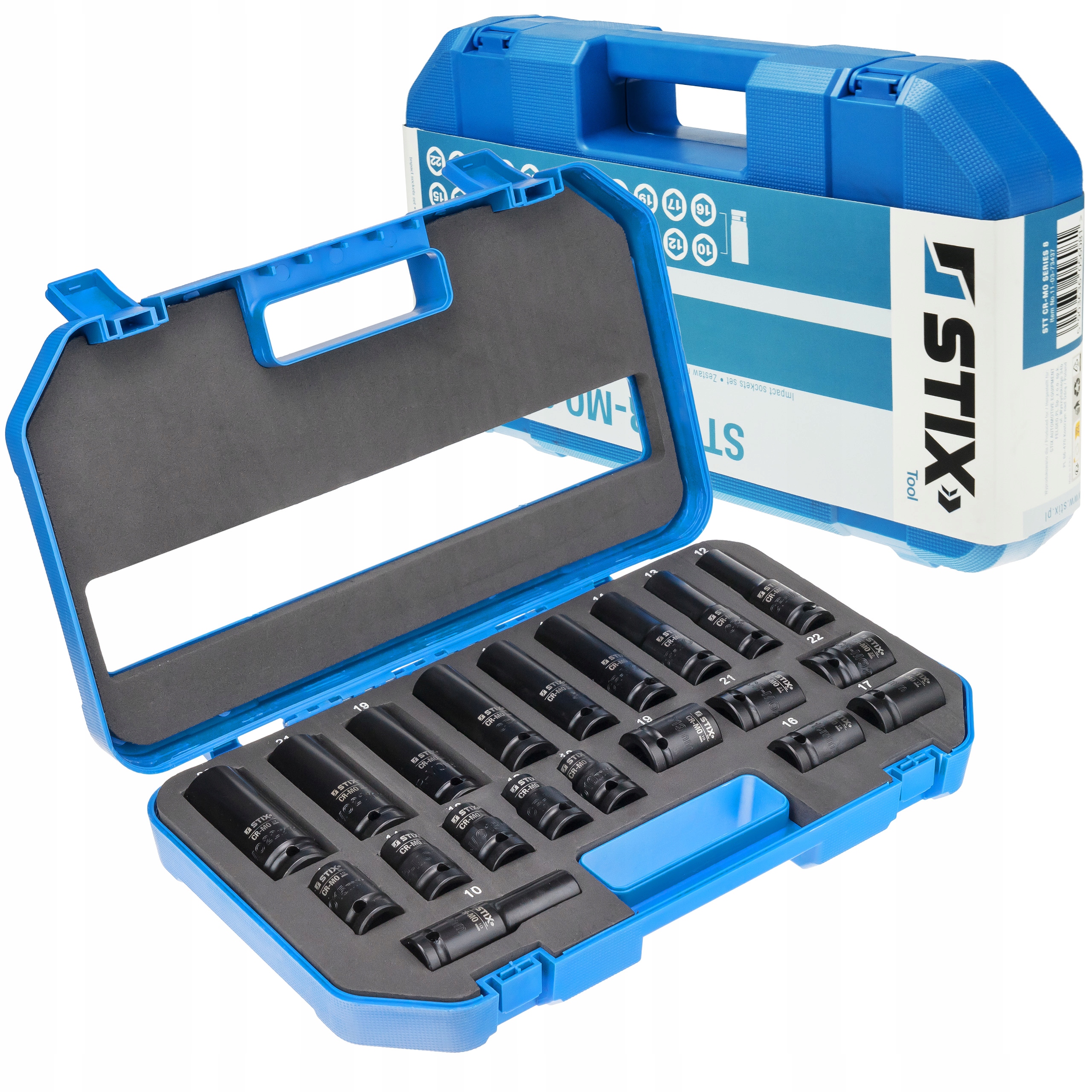 Sada Rázových Nástavců 1/2" 10 12 13 14 15 16 17 19 21 22 MM Cr-mo Stix