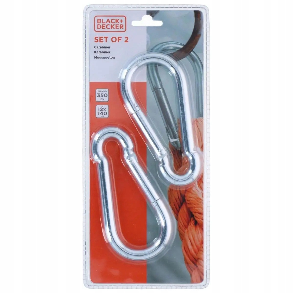 Karabińczyk Stalowy 2SZT Black Decker Black+Decker