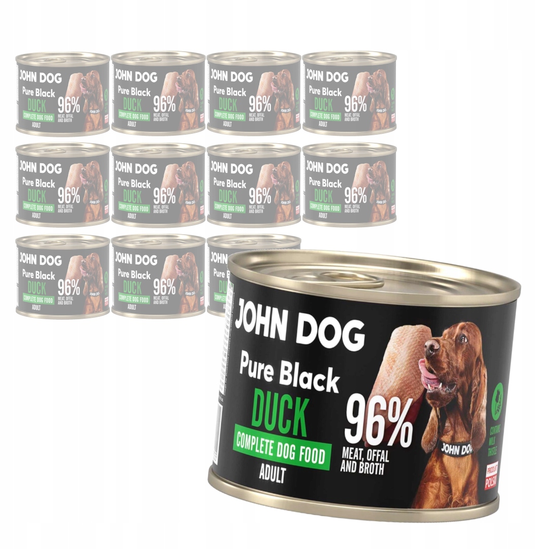 Levně John Dog Pure Black Duck Adult 12x200g Vlhké Krmivo pro psy s kachnou