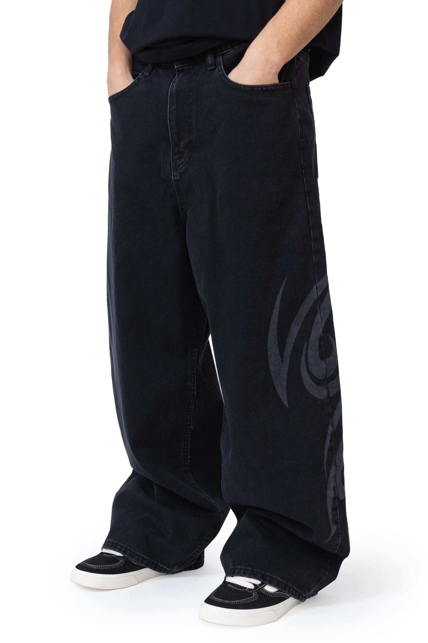 Mercur Kalhoty Loose Tribal M černé