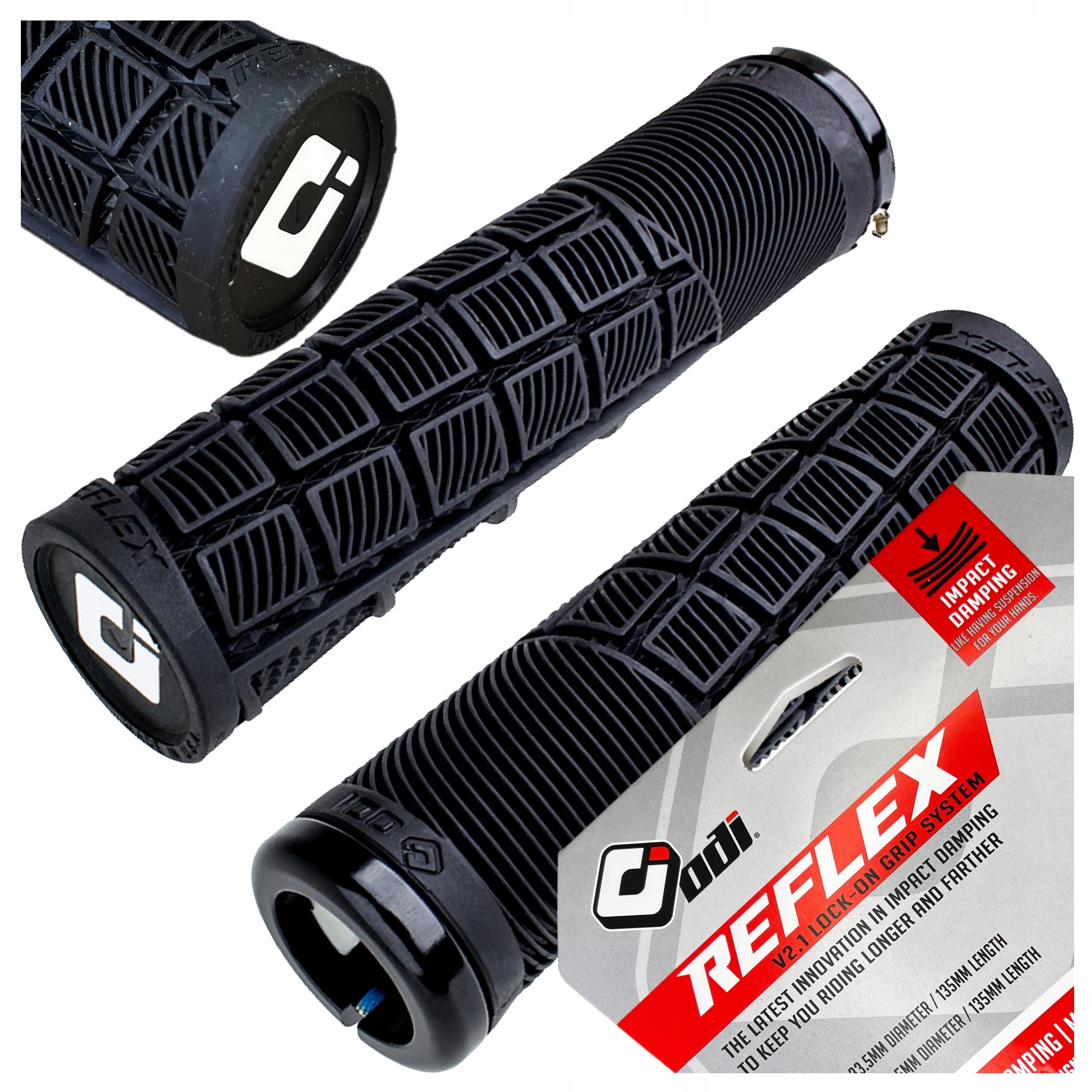 Gripy Rowerowe Mtb Odi Reflex V2.1 Czarne Skręcane LockOn