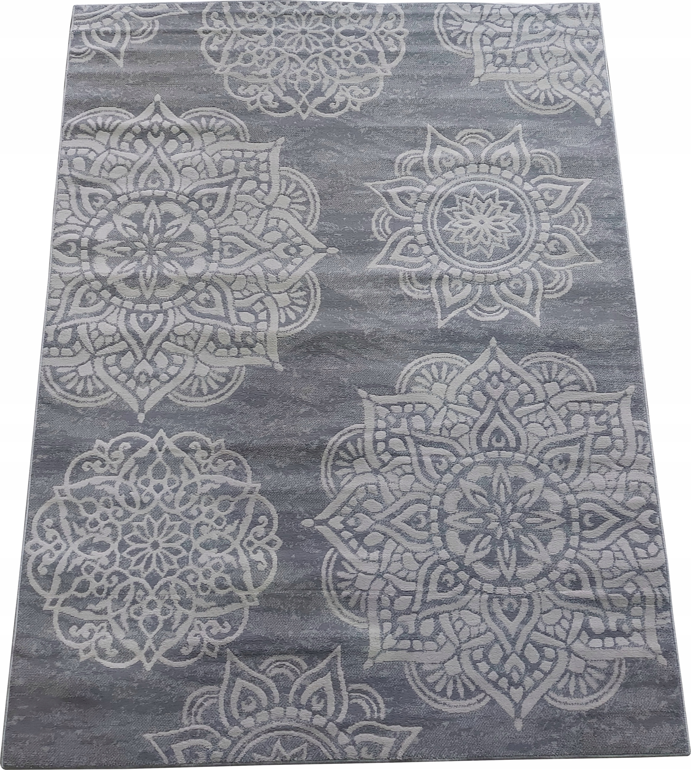 Koberec plyšová mandala šedobéžová 160x220