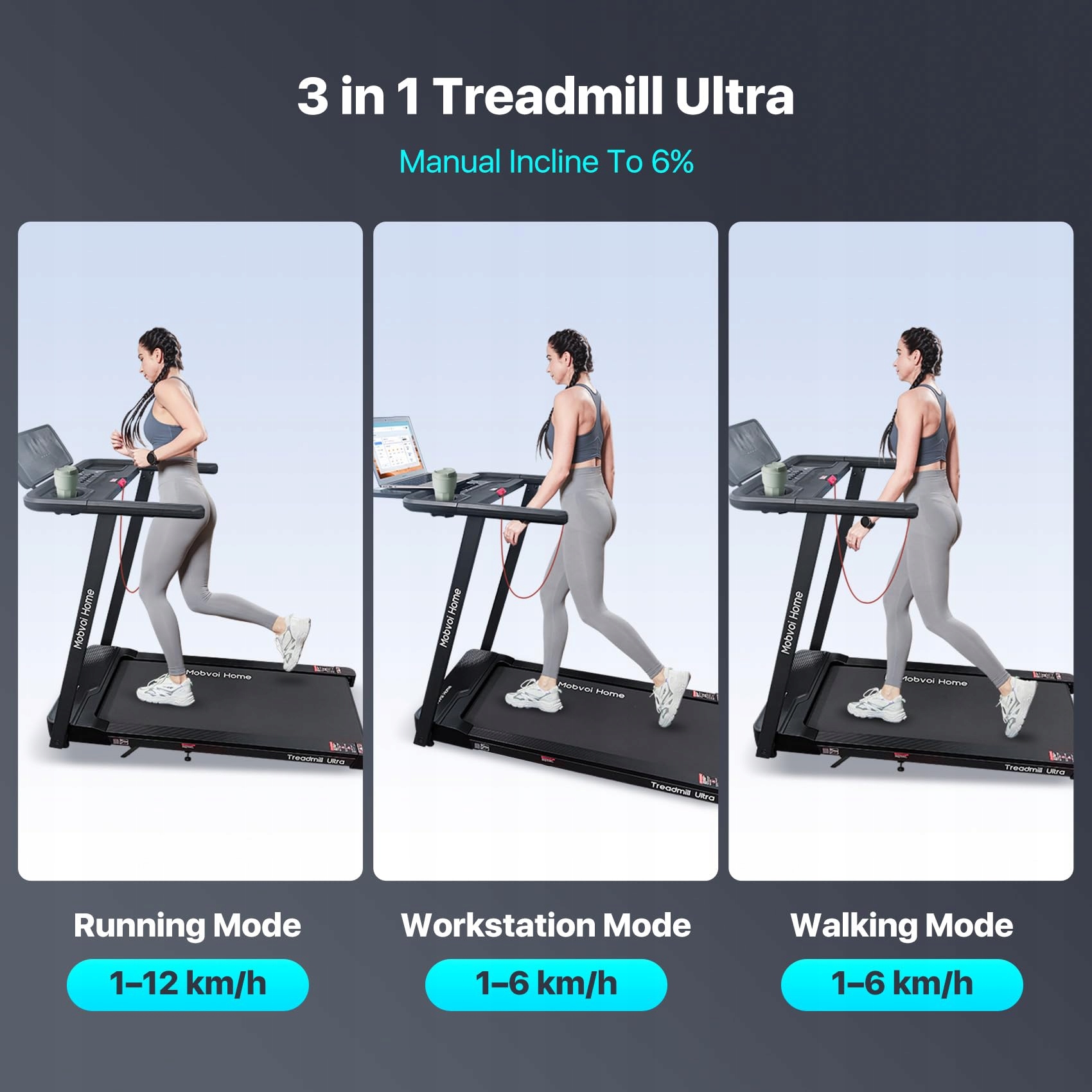 Bieżnia elektryczna Mobovi Treadmill Ultra T4226 12km/h • Cena