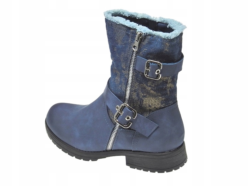 SUPER CENA ! Botki Lekko ocieplane 3393 Blue r.37 Rozmiar 37