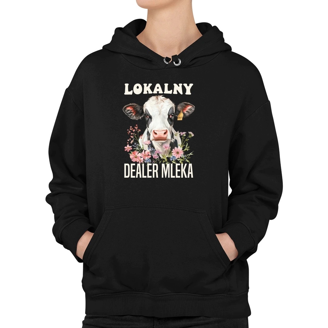 Místní prodejce mléka mikina s potiskem dárek pro chovatele krav XXL