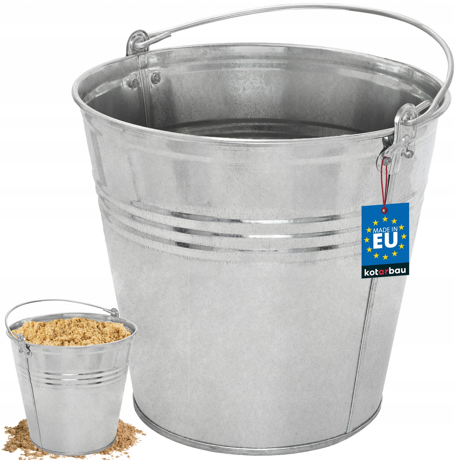 WIADRO OCYNKOWANE OCYNK BUDOWLANE OGRODOWE BLASZANE METALOWE 10L Z UCHWYTEM