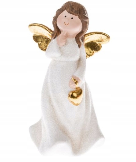 FIGURKA ŚWIĄTECZNA ANIOŁEK Złote Skrzydła Serduszko