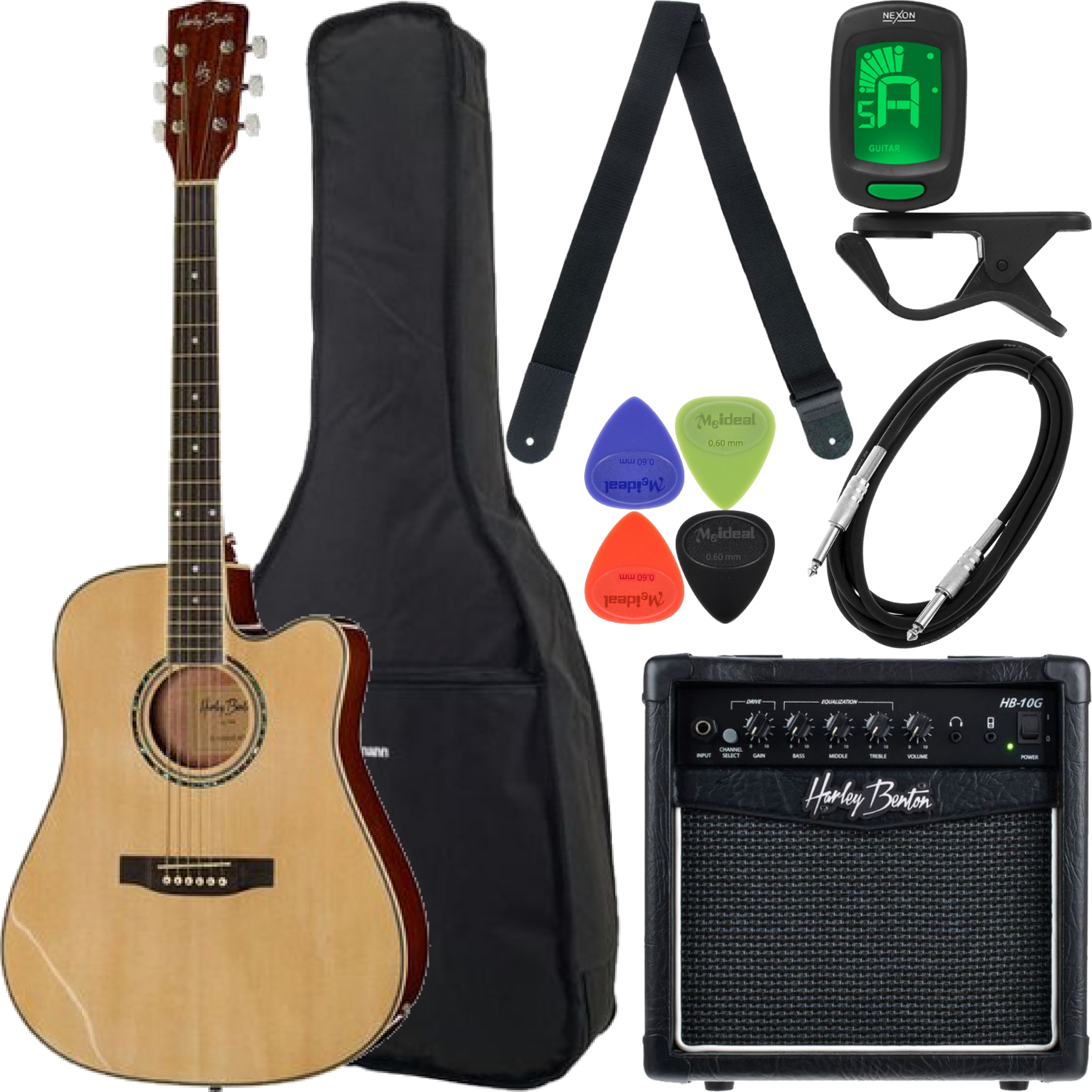 Elektroakustická kytara Harley Benton D-120CE Jasná Sada Max