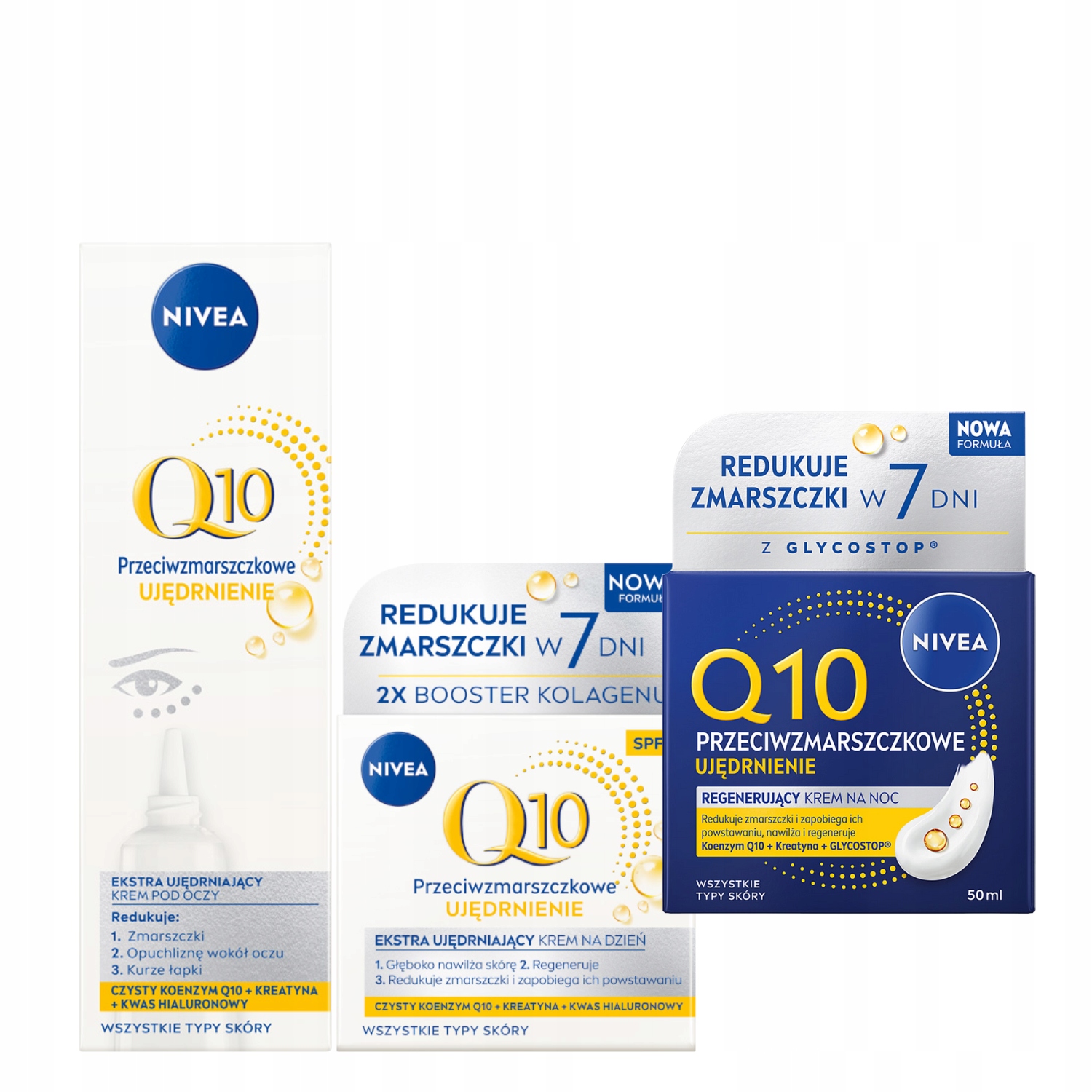 Nivea Q10 Protivráskový krém pod oči 15 ml noční den SPF15 50 ml