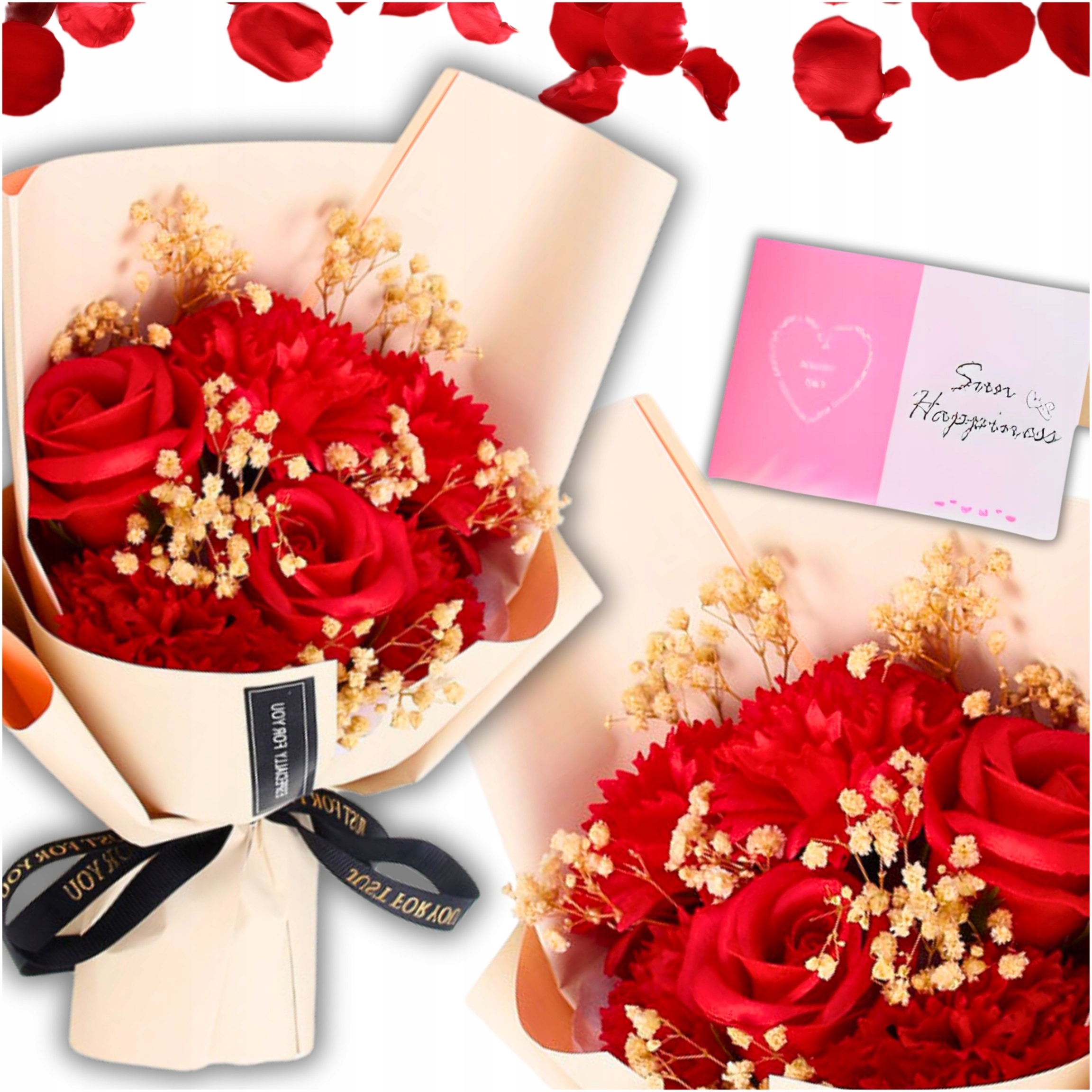 BUKIET KWIATÓW MYDLANYCH RÓZE WIECZNA RÓŻA PREZENT DLA NIEJ NA DZIEŃ BABCI