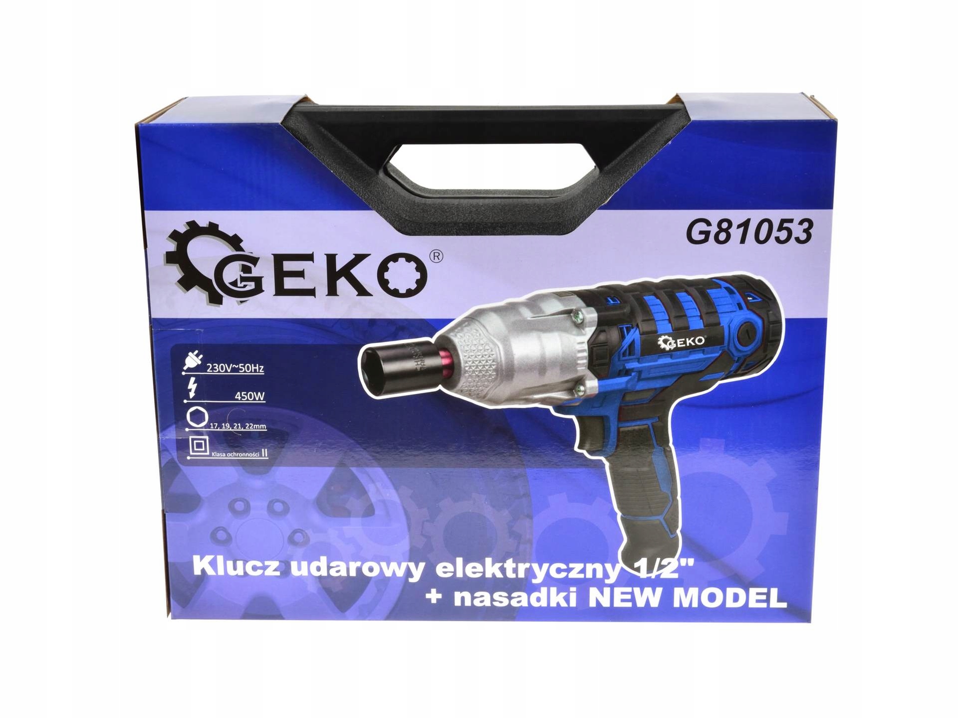 Klucz udarowy elektryczny 1/2" + nasadki NEW MODEL Marka Geko