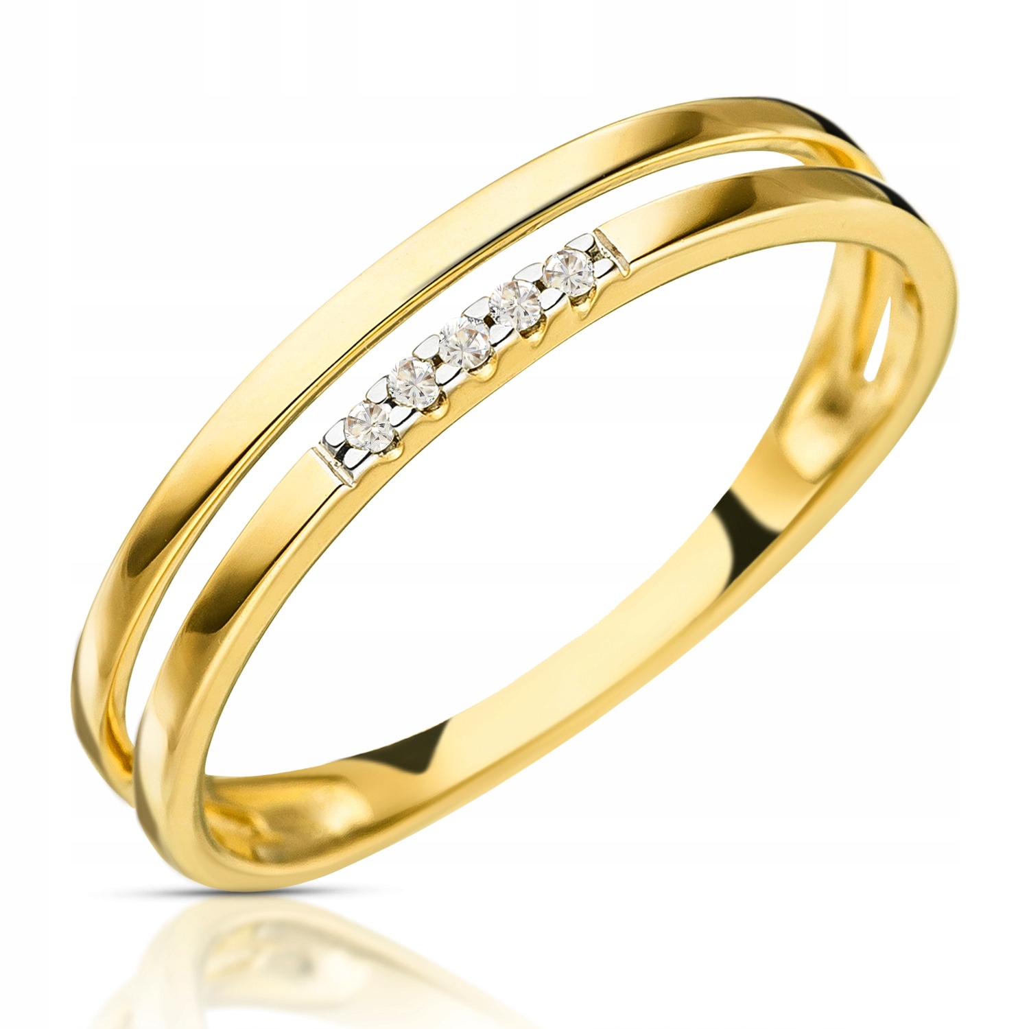 

Złoty Pierścionek Zaręczynowy 333 8K Cyrkonia r22