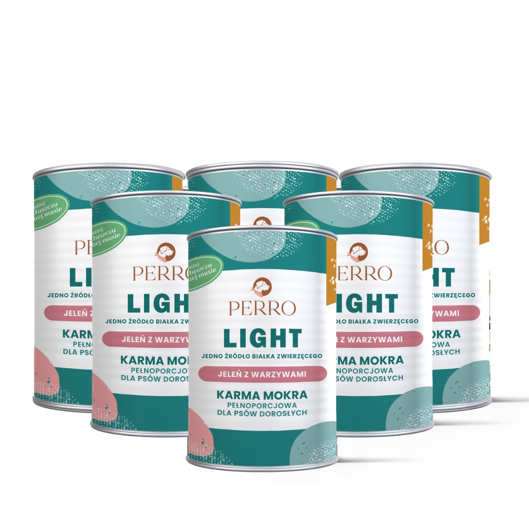 Perro Light Jeleń z Warzywami 6x400g Karma Mokra dla Psa Monobiałkowa