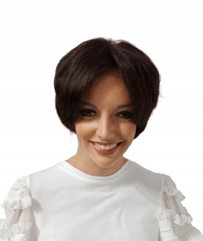 Krátká přírodní paruka s ofinou Monako mono lace by Nessaja espresso