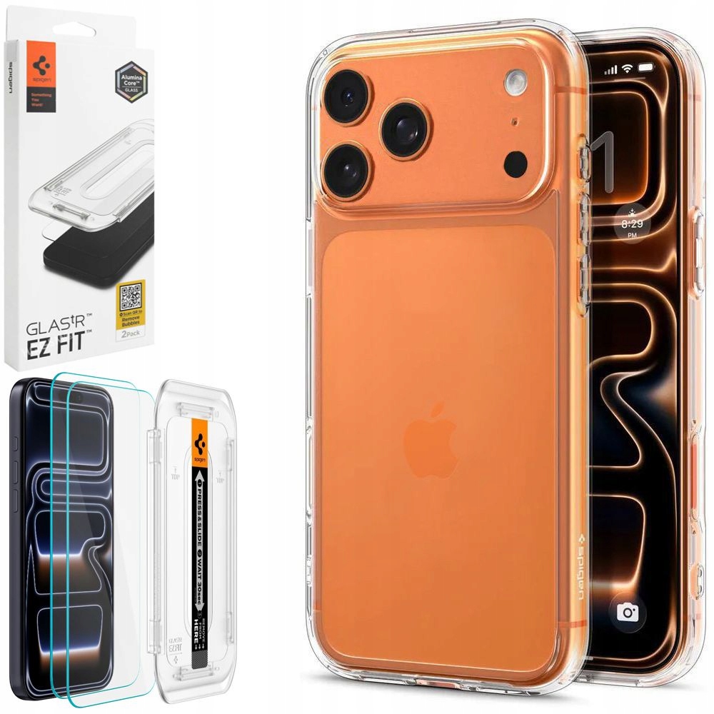 Spigen Set Ultra Hybrid Pouzdro 2x ochranné Sklo pro iPhone 17 Pro Max