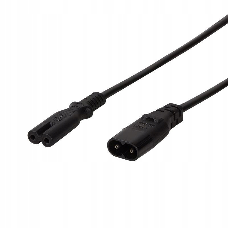 Przedłużacz kabla zasilającego LogiLink CP129 Iec C8 > C7 czarny 2m