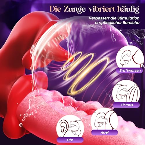 GOBEKEN Wibrator Dildo Dla Kobiet 7 Trybów Wibracji i Lizań Zabawka Dla Par — miniatura 4