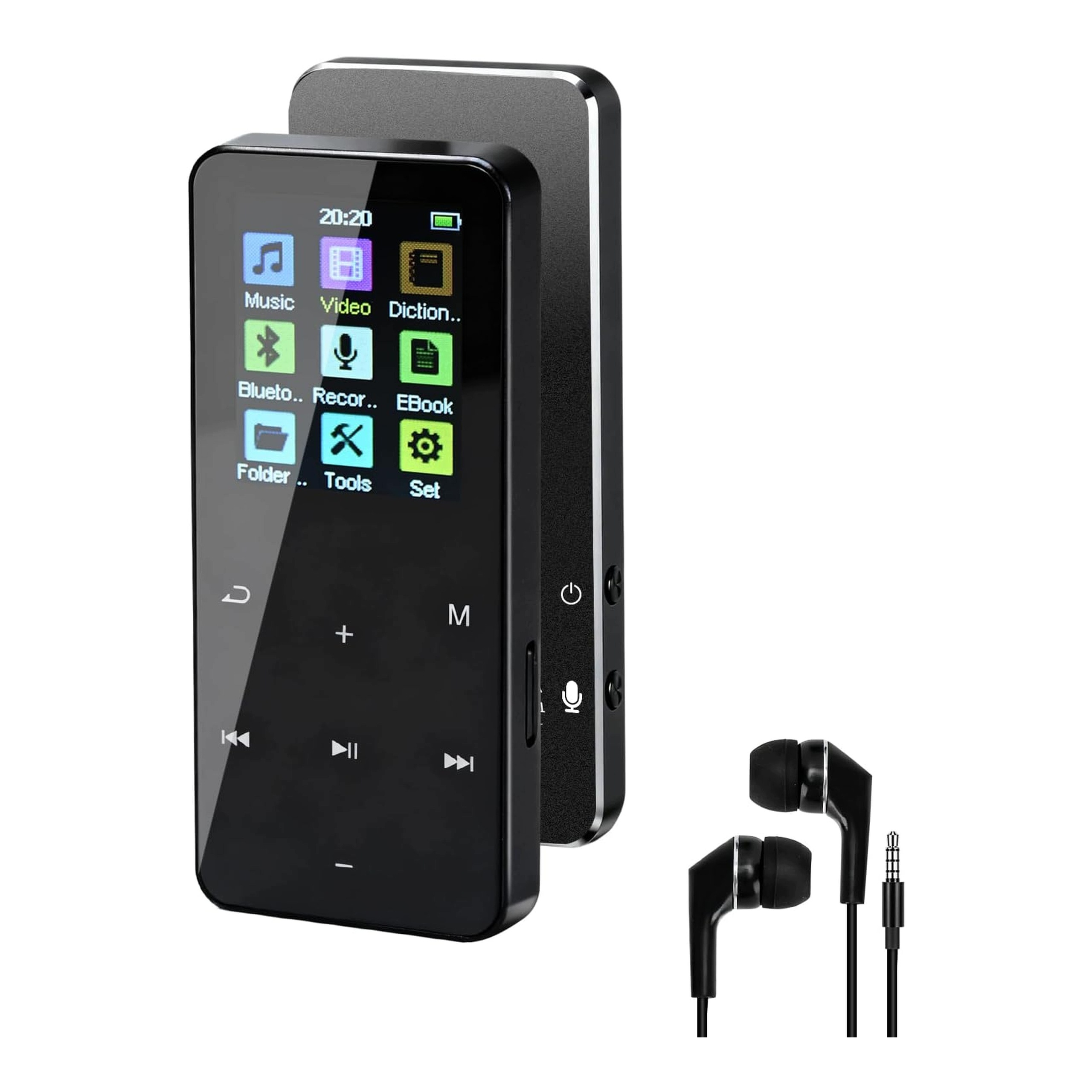 Přehrávač MP3 24 Gb Bluetooth Fm rádio Diktafon E-kniha Sluchátka
