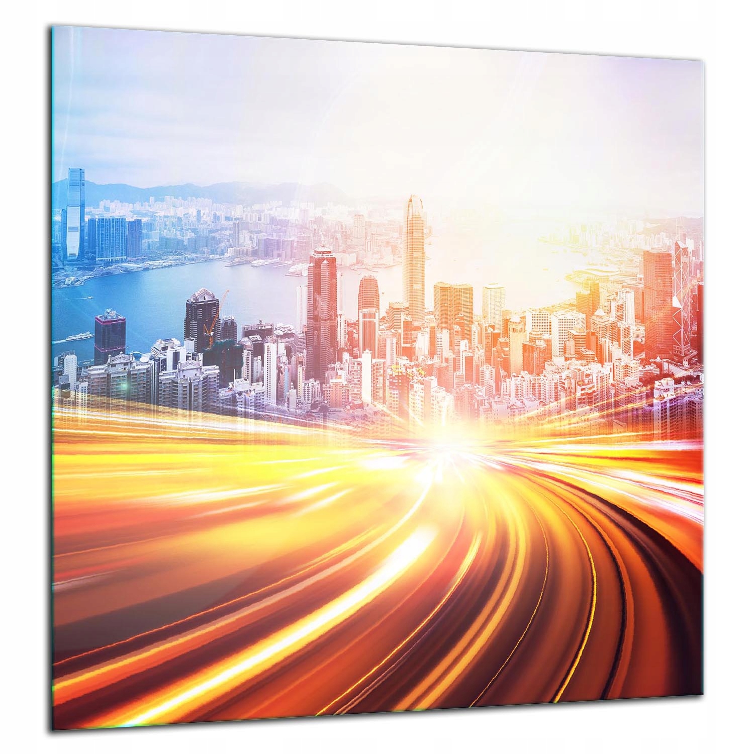 Skleněná Ochranná Deska Panel Lepidlo 60x65 Město