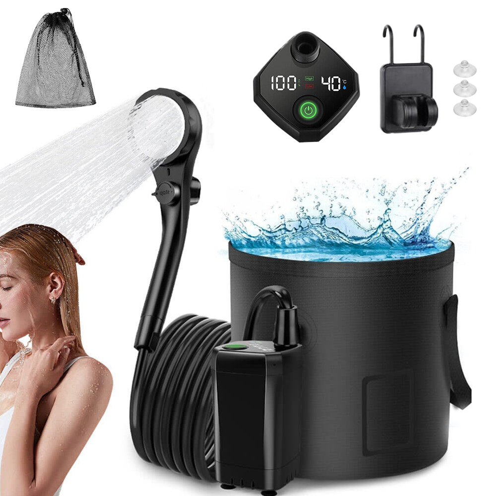 Turistická Sprcha Kempingový Set Akumulátor 6000 Mah LCD displej