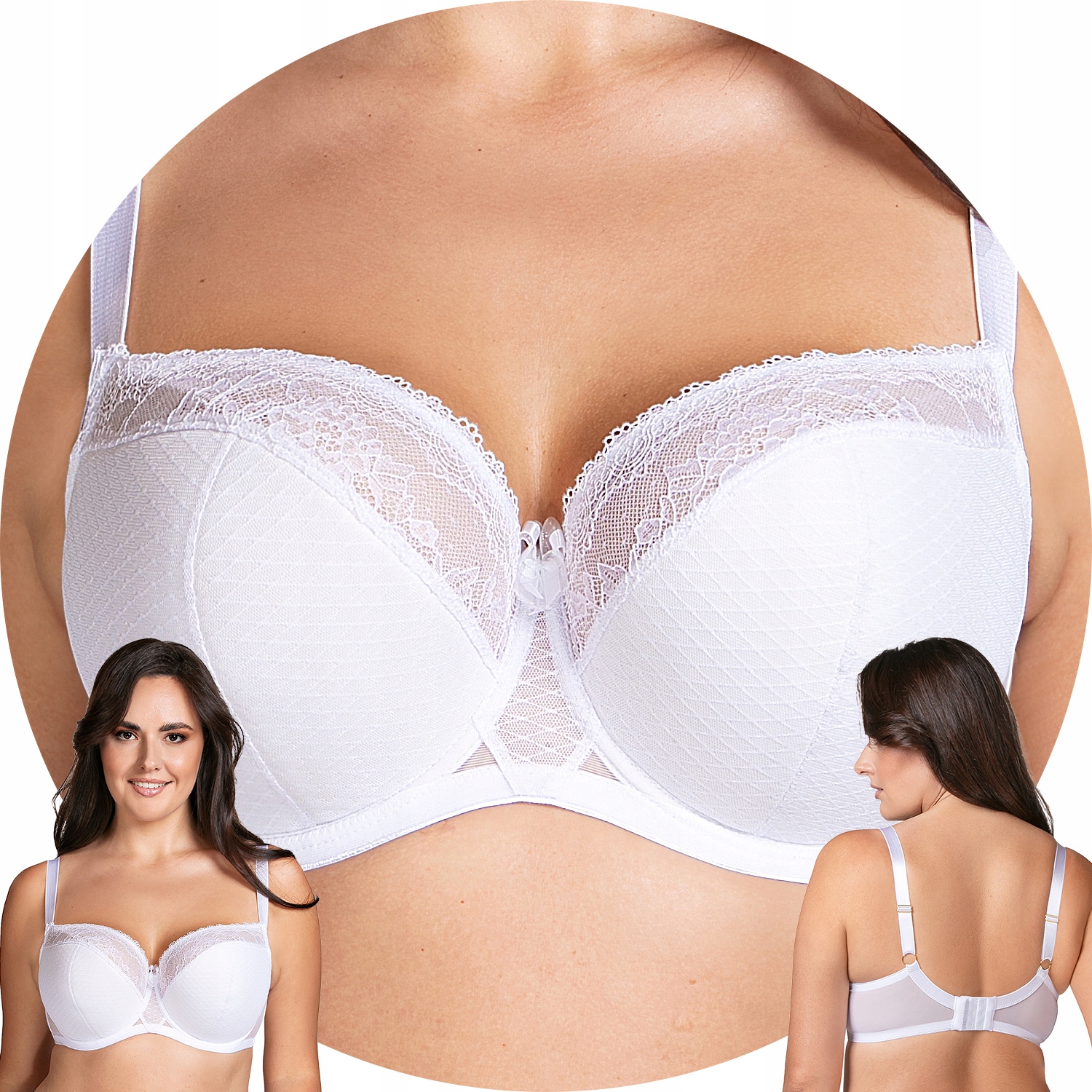 Vivisence 1078 biały koronka Biustonosz półusztywniany 95B Semi Soft