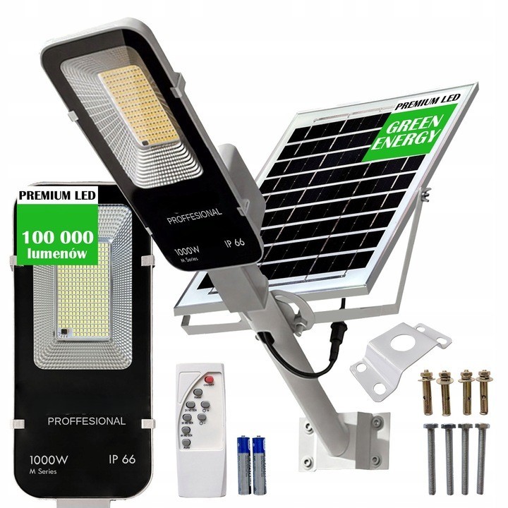 Solární Lampa Led Mocná Vogler 1000W s senzorem pohybu a soumraku Radar