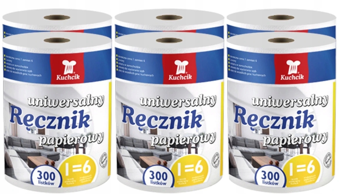 RĘCZNIK PAPIEROWY UNIWERSALNY CZYŚCIWO 6x 300list.