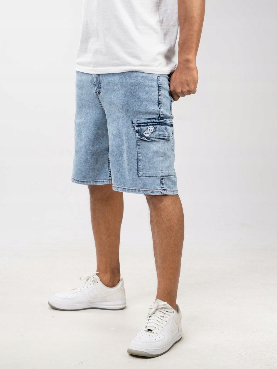 Krátké Kraťasy Šortky Pánské Šortky Kapsáče Cargo Modré Lucky 32