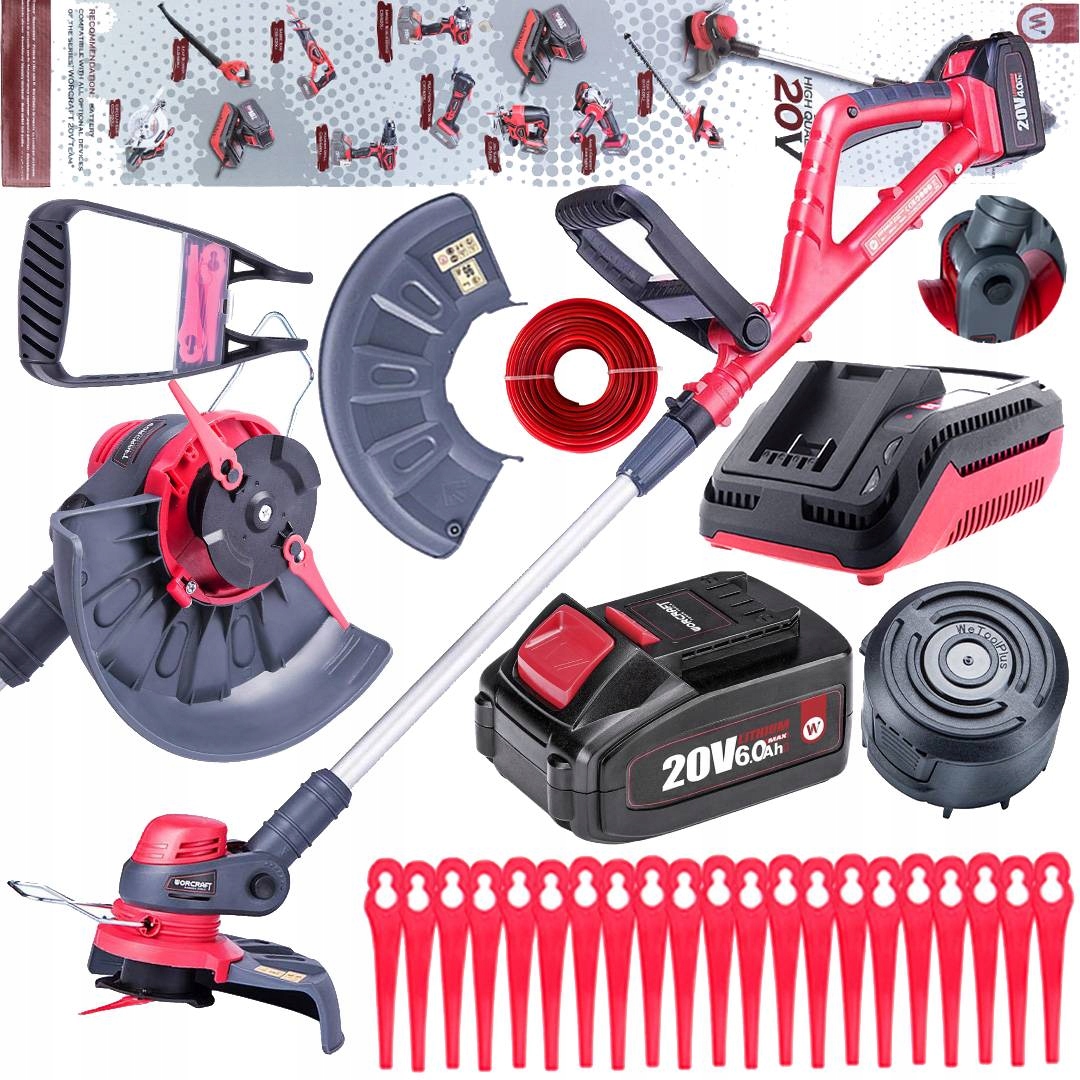 Podkaszarka Akumulatorowa Elektryczna Kosa Wykaszarka Do Trawy Aku 6.0AH