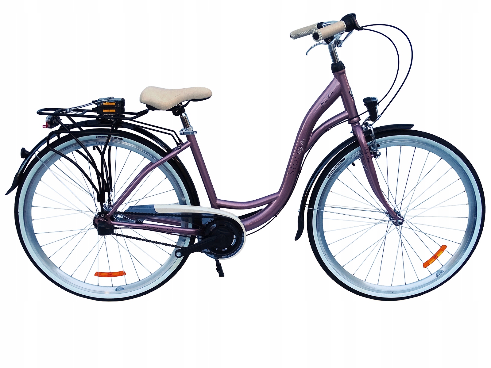 Rower Miejski Storm Barcelona 28/3 Nexus różowy Połysk 17'' Damka