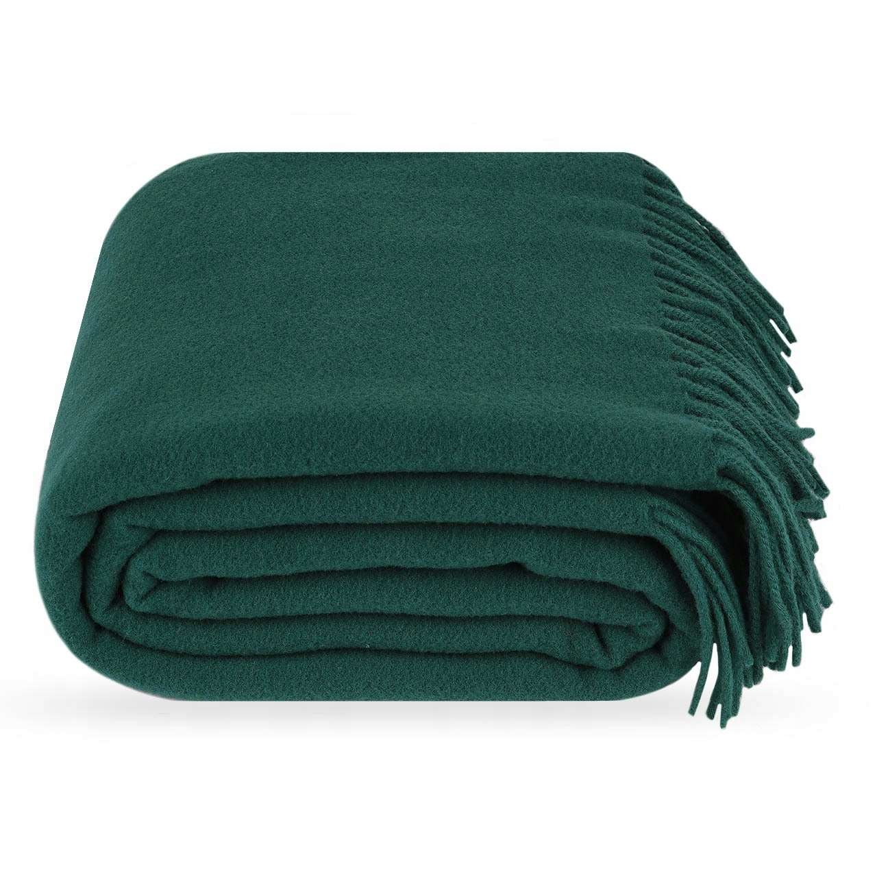 Vlněná deka Teplá „Leon“ 100% Australská vlna Tmavě zelená 140х200 cm