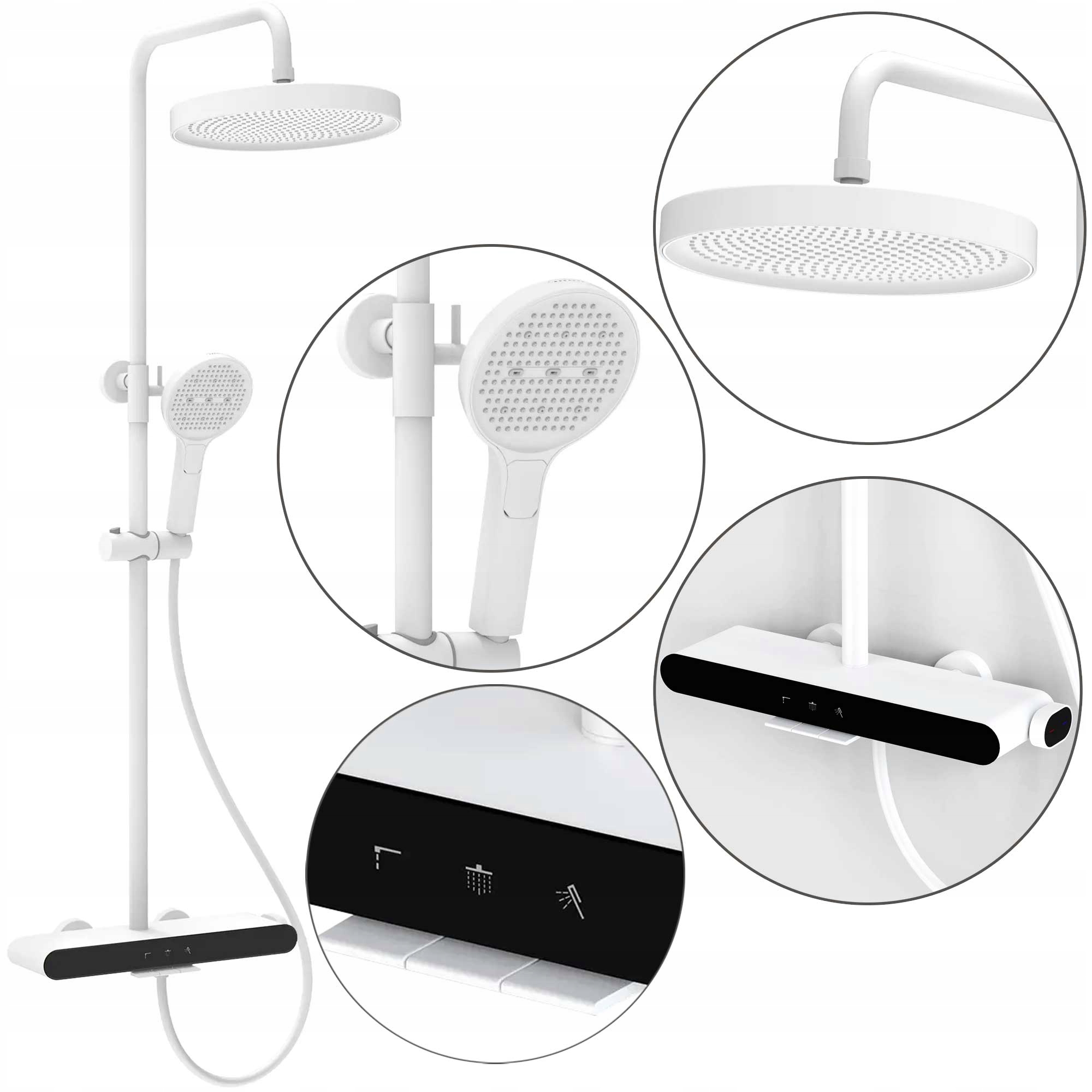 Nástenná sprchová súprava Biela Farel Dažďová sprcha Bidetta