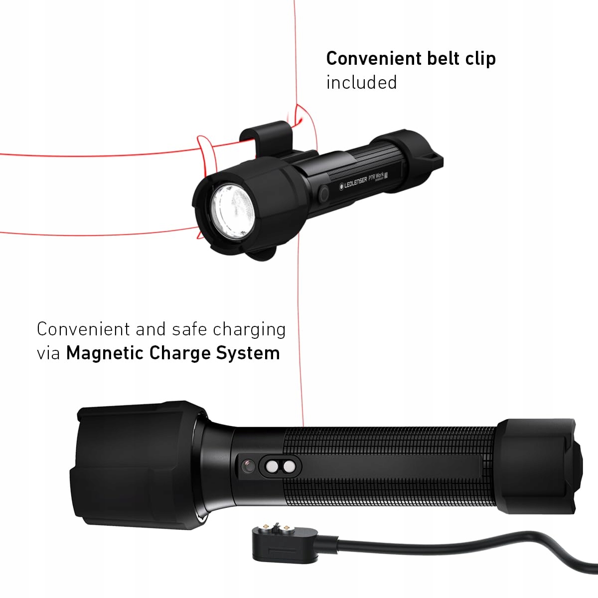 LEDLENSER P7R Work Latarka LED 900 Lumen IP68 USB Magnetyczna — miniatura 3